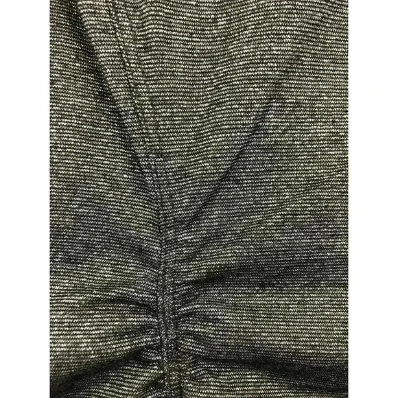 Dark Silver Draped Key Hole Back ¾ Sleeves Form Fitted Dress SMALL Bodycon - Picture 5 of 6